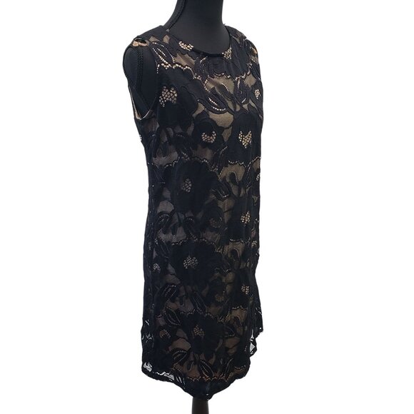Ronni NIcole Black Lace Sleeveless Shift Dress Size 6 Dark Romantic Goth Glam - Picture 5 of 9